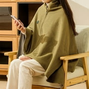 Gpaecead Portable USB Heated Blanket Shawl-Wearable Cordless Electric Heated Blanket for Outdoors with Car Charger, Washable USB Operated Camping Heated Blanket, Grey (Battery is Not Included)